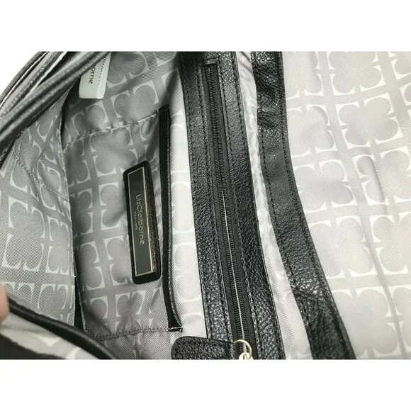 LIZ CLAIBORNE Black Faux Leather Crossbody Bag w Large Front Buckle - Picture 6 of 12